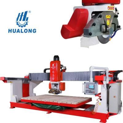 Hualong Stone Machinery Hlsq-650 Full Automatic Infrared Granite Bridge Wet Saw for Stone Slab Cutting Chamfering