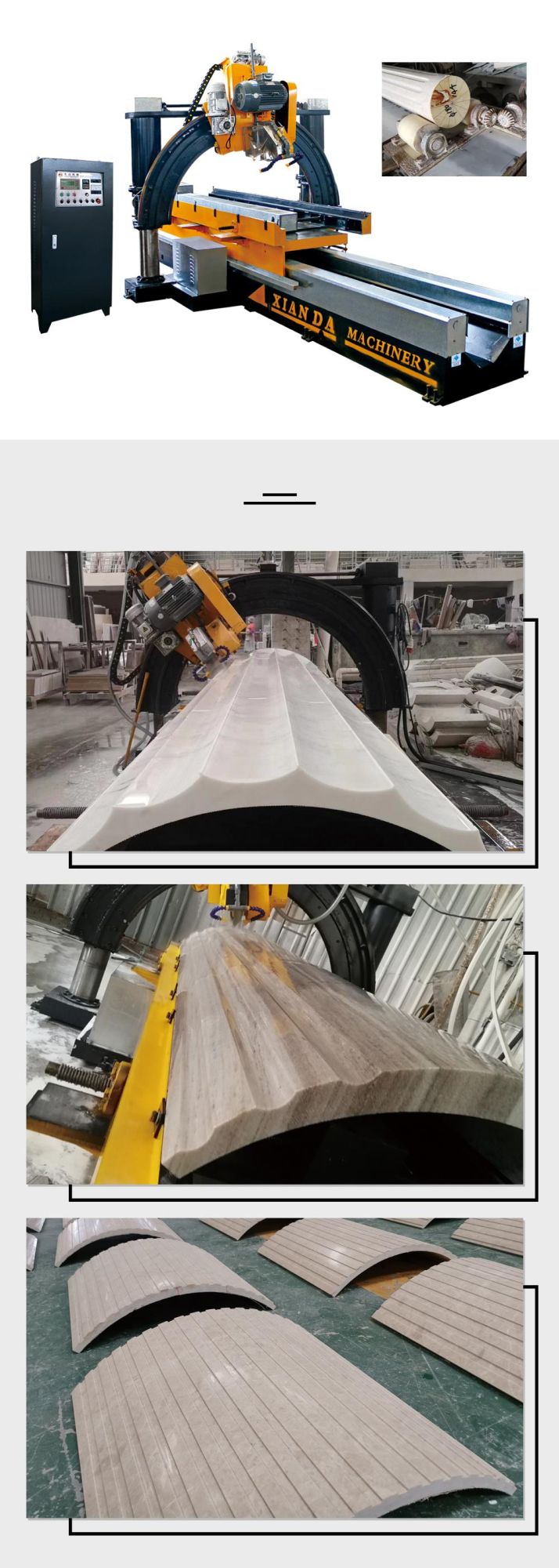 Automatic Processing Roman Pillar Slot Stone Cutting Machinery