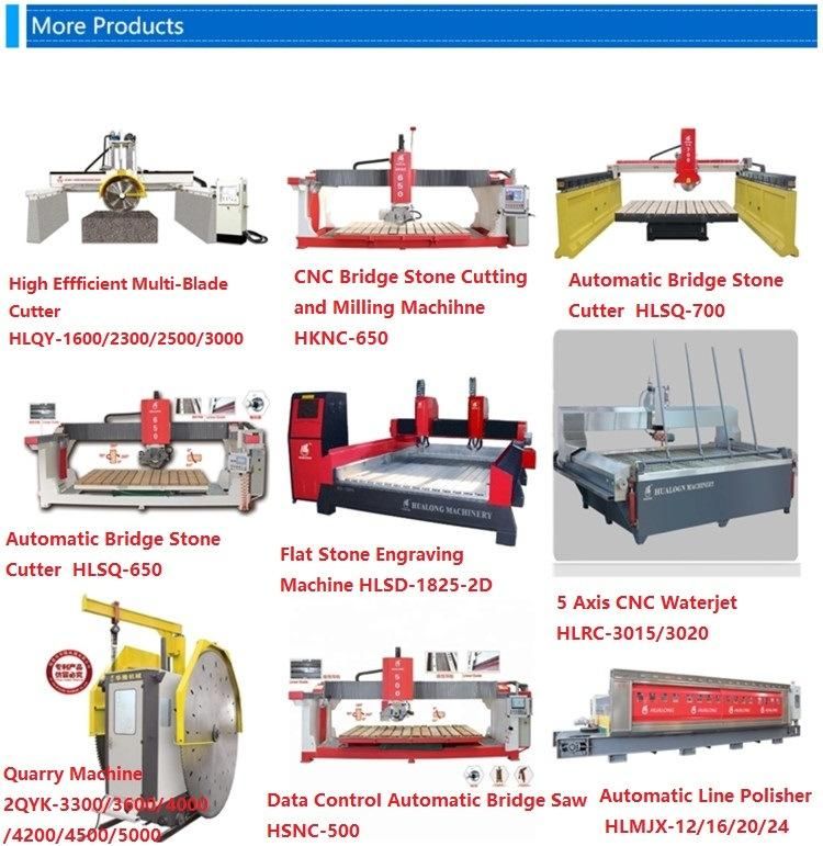 Hualong Stone Machinery High Efficiency Multi-Blade Natural Granite Bridge Block Saw Qaurrt Stone Cutting Machine