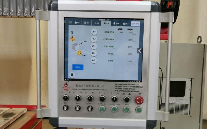 Hualong Hknc-650X CNC Bridge Stone Cutting and Milling Machine CNC Bridge Saw 5 Axis for Marble Granite Countertops Stairs