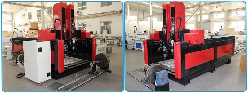 Dual Heads 4 Axis Stone CNC Router Carving Machine 1300*2500*550mm