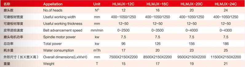 Standard CE Approved Henglong 10500*2150*2200mm Fujian, China Hlmjx24c Polishing Line Machine