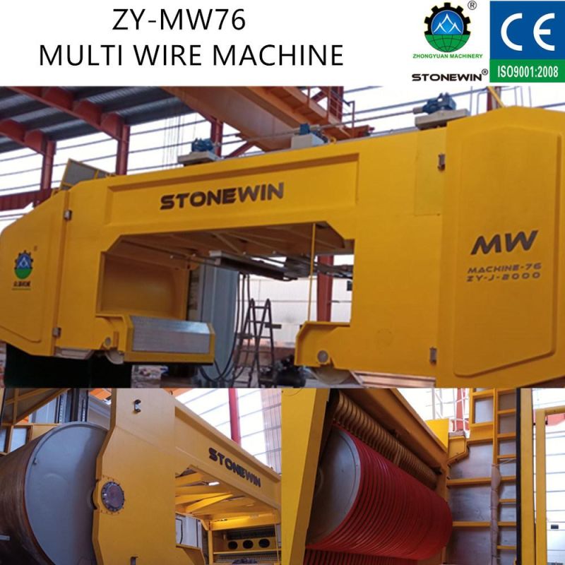 Multi Wire Saw Machine Processing Large Granite Slabs