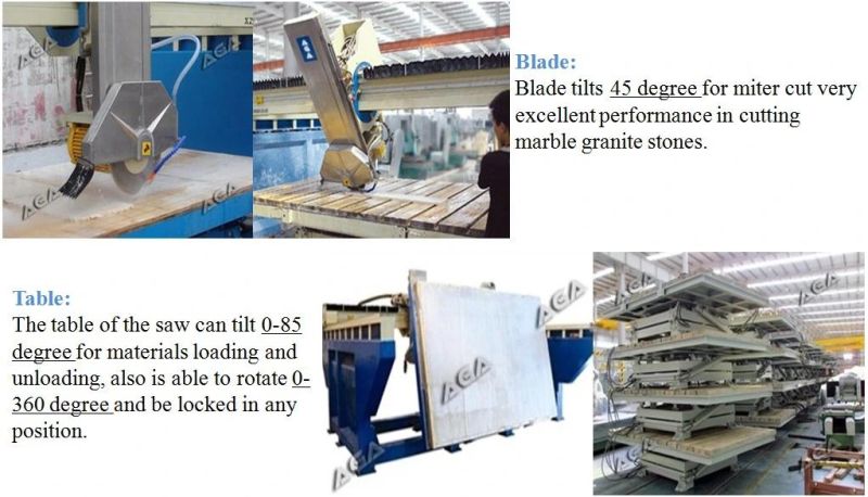 Mono CNC Machine Stone Bridge Saw Model Xzqq625A for Granite Marble Cutting Automatically