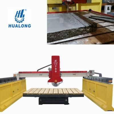 Hualong Cheap Machinery Big Thickness Slab Stone Cutting Machine with PLC Control 360 Degree Table Rotation and 45 Degree Head Tilt