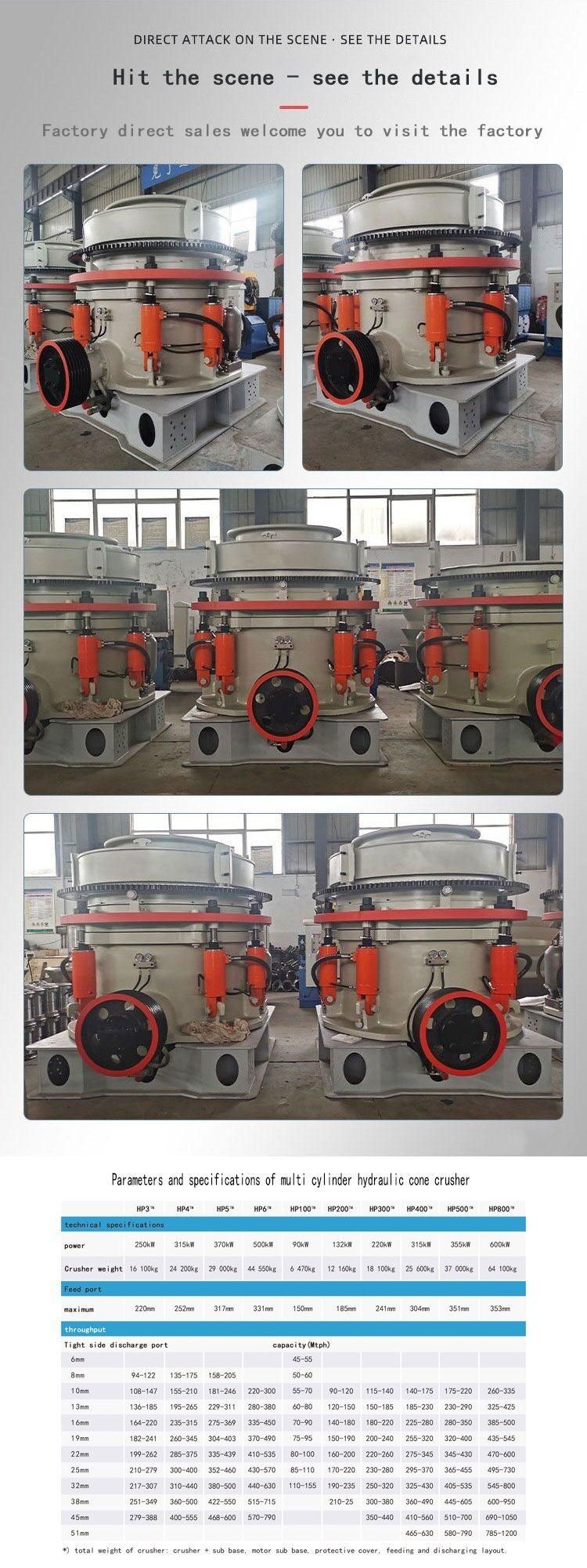 Cylinder Hydraulic Cone Crusher/ Multi-Cylinder Single High Efficiency Compound Iron Ore Machine HP200