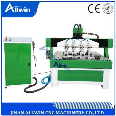 Cost Effective Wood Carving CNC Router 1325 with 6 Head for Furniture