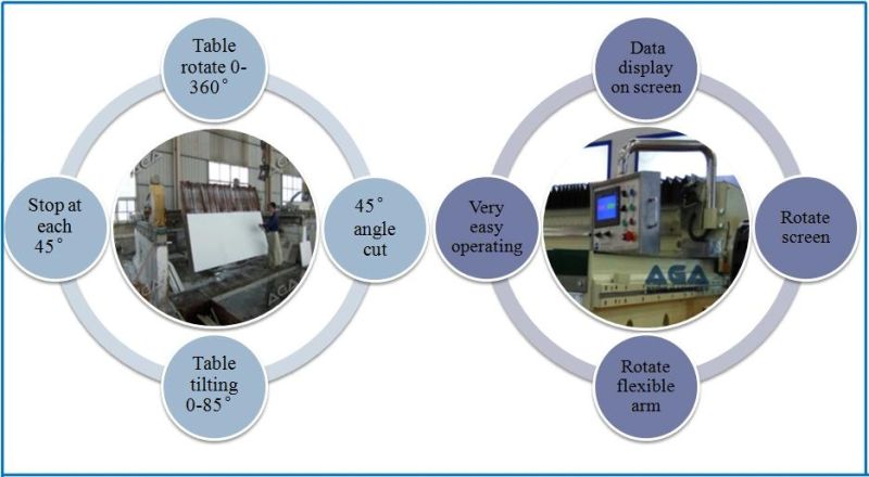 Bridge Saw Marble Cutting Machine with 0-360degree Table Rotation for Stone Tile (HQ400/600)