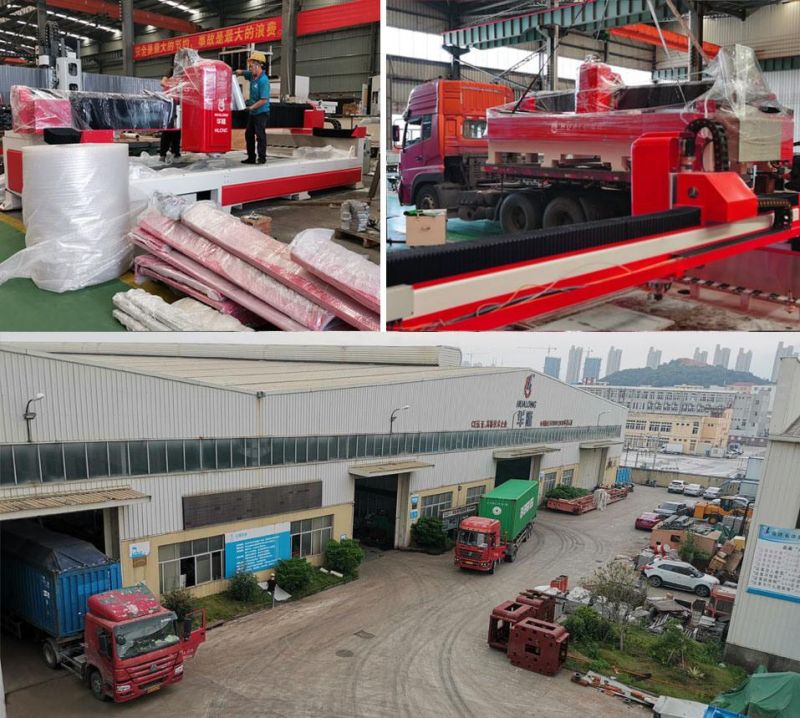 Hualong Hlcnc-3319 CNC Stone Processing Engraving Grinding Center for Countertops Edge Polishing for Marble and Granite