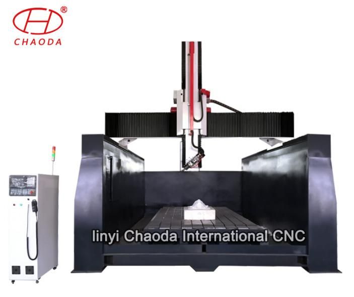 Large 4 Axis CNC Marble Granite Stone Cutting Machine with Rotating Spindle