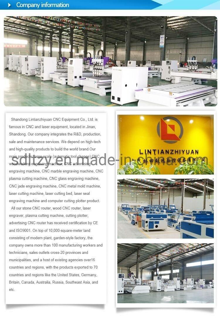 6090 1212 Small Granite Engraving, High Duty Stone CNC Router 4.5kw with 4 Axis for Marble