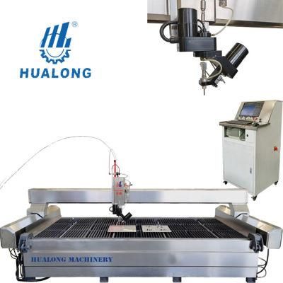 Hualong 5 Axis AC Water Jet Stone Cutter Machine for Cutting Granite Marble Tiles Ceramics Glass