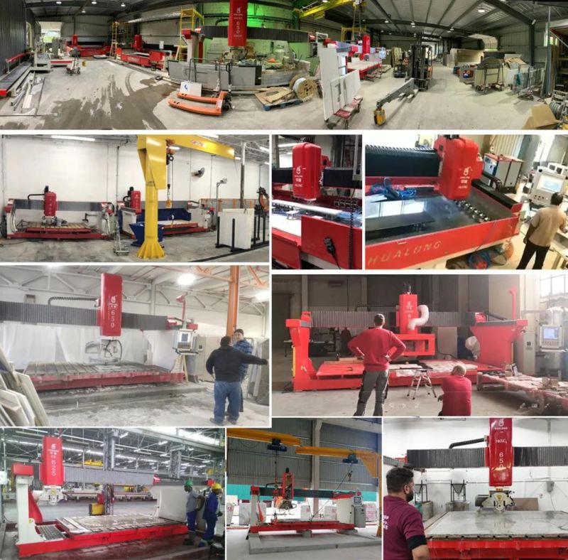 Hualong Stone Machinery Hknc-500 5 Axis CNC Infrared Laser Bridge Marble/Granite Stone Slab Processing Cutting Machine Countertop Tile Machine