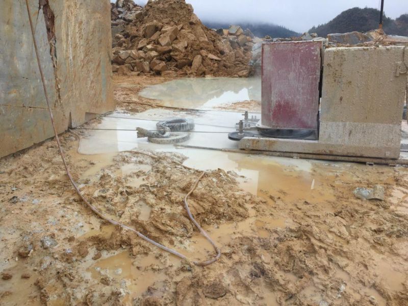 Granite Marble Sandstone Onyx Travertine Stone Quarrying 55kws/ 75HP Wire Saw Machine