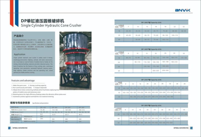 Dp100 Single Cylinder Cone Crusher with European Technology