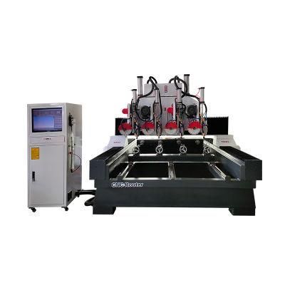 4 Head CNC Router Stone Machinery for Stone Column, Railing, Balustrade, Statue