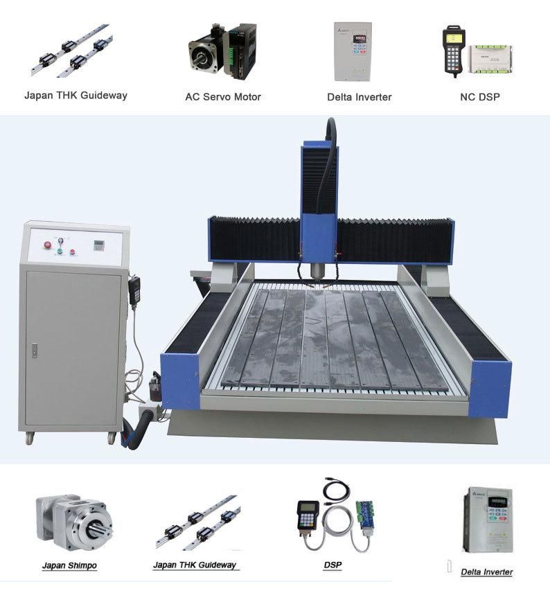 3D Stone CNC Router Machinery with Rotary and Two Years Warranty for Engraving Tombstone, Marble, Bluestone