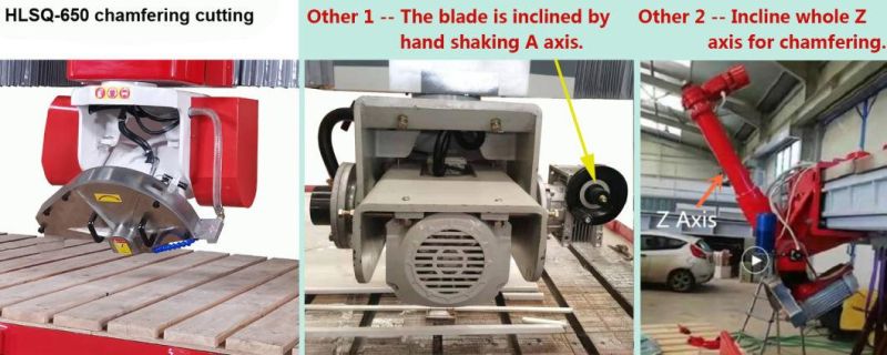 Hualong Hlsq-650 Full Automatic 45 Degree Tilting Bridge Stone Cutting Machine