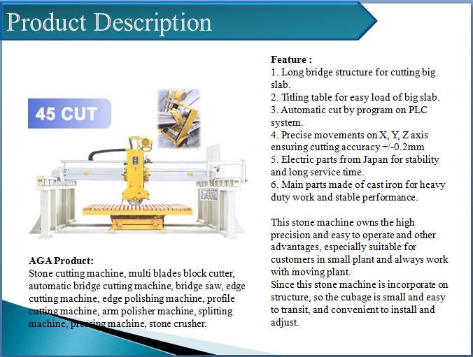 Marble Granite Bridge Saw Machine to Cut The Stone Slab, Laser Tile Cutter Hq400/600/700