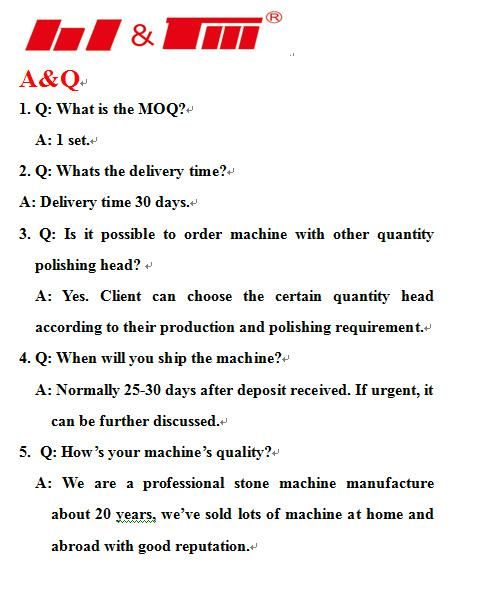 Best Quality Automatic Polishing Machine for Marble or Granite Slabs in China