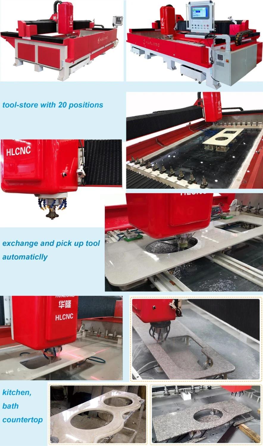 Hualong Hlcnc-3319 CNC Stone Carving Router Machine for Tiles Slab Cutting Vanity and Counter Tops Sink Cutter