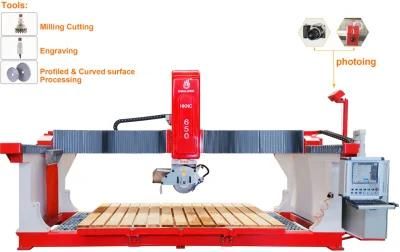 Top One Hualong Tile Cutter Bridge Saw 5 Axis CNC Stone Cutting Milling Engraving Machine for Marble/Granite/Ceramics 380V/220V