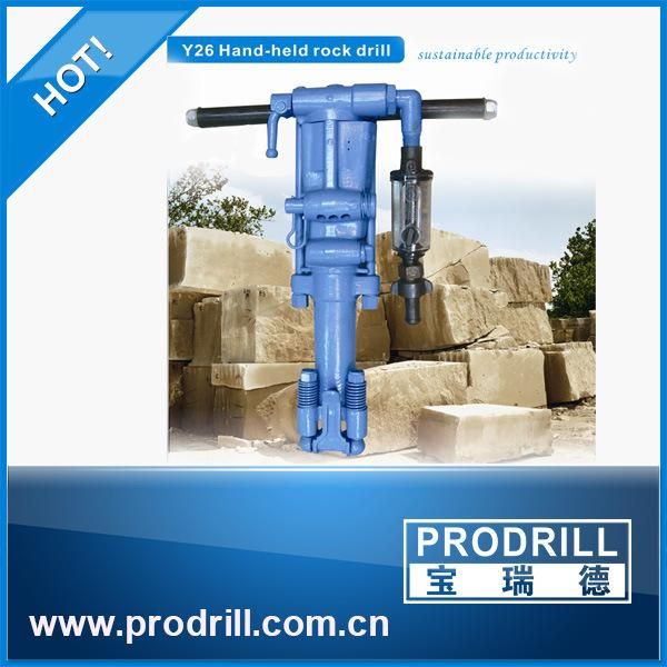 Portable Quarring Demolition Pneumatic Air Leg Rock Drill Yt26A