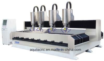 Four Spindle Stone Engraving CNC Router Machine for Art Relief