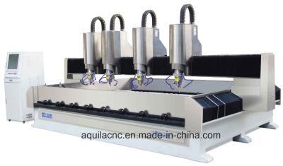 Four Spindle Stone Engraving CNC Router Machine for Art Relief