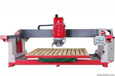 Hualong Machinery Hlsq-450 CNC Granite Marble Bridge Saw Stone Slab Cutting Machine with Tilting Table