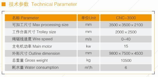 CNC-3500 Single Mono Wire Marble Granite Cutting Diamond Wire Saw Machine