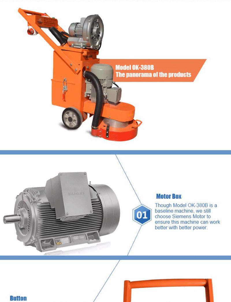 380mm Width 3kw Epoxy Concrete Floor Grinder