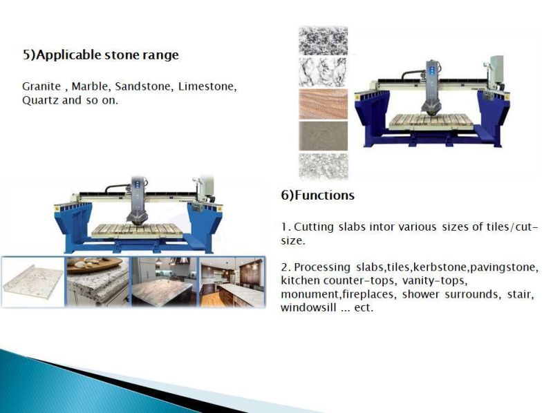 Laser Guide Granite & Marble Bridge Saw Cutting Machine with 45° Cut Hot Sale in The USA (XZQQ625A)