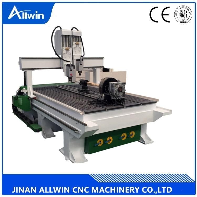 Woodworking CNC Router Two Spindle Atc with Rotary Axis