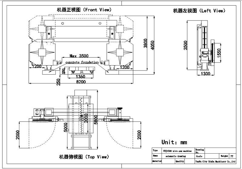 KXJ-LY-1500 Gantry movable stone trimming wire saw machine