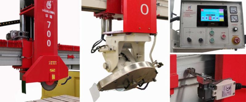Hlsq-700 Laser Granite Marble Bridge Saw for Stone Countertop Slab Cutting PLC Programmable Control Stone Cutting Machine