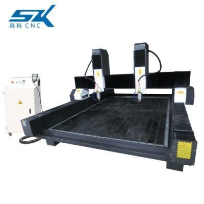 3D Stone CNC Router Double Heads CNC Stone Mable Carving Machine Granite Tombstone Engraving Machine