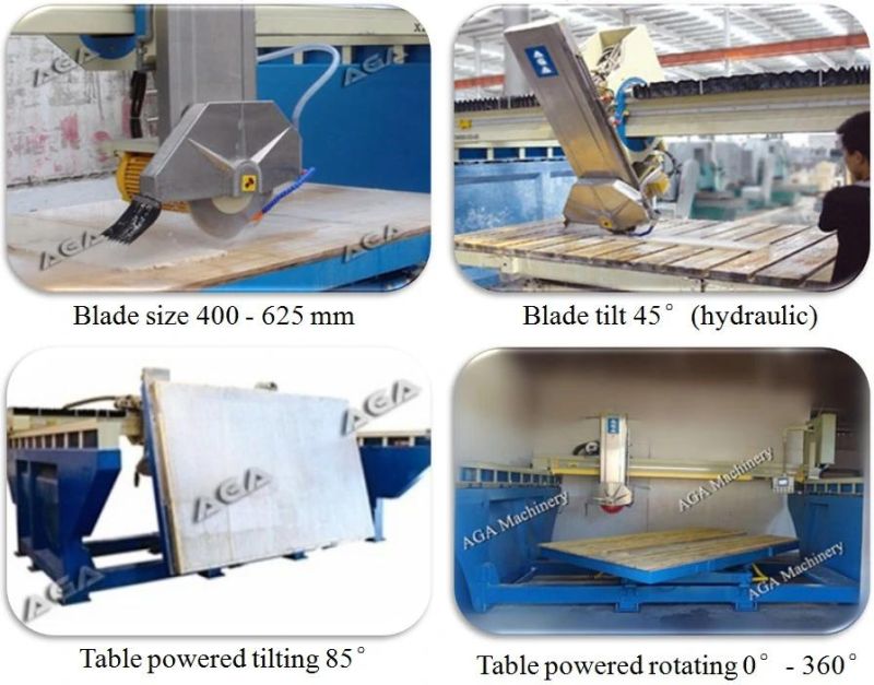 Premium Granite Bridge Saw with 45 Miter Cut for Slabs Tiles Countertops Fabricating (XZQQ625A)