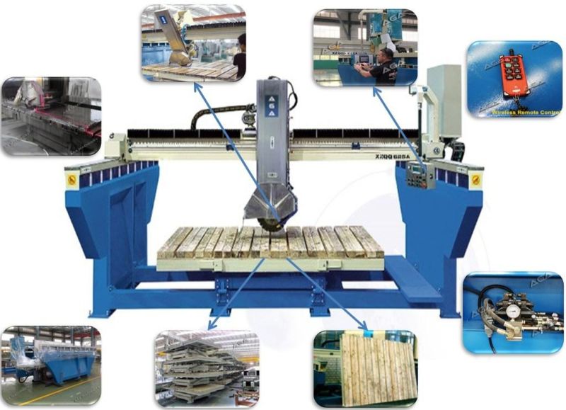 Premium Stone Bridge Saw CNC Machine Cutting Granite Marble Quartz Countertops Automatically (XZQQ625A)