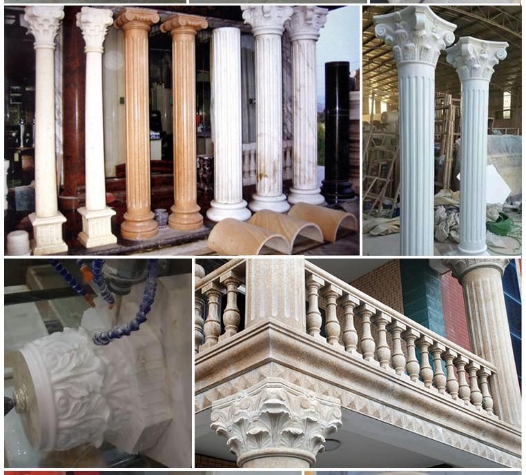Granite Counter Top, Basin Sink Hole Cutting and Stone Edge Profiling, 2.5m Columns and Figure Sculptures Making, 4 Axis Stone Carving CNC Machine