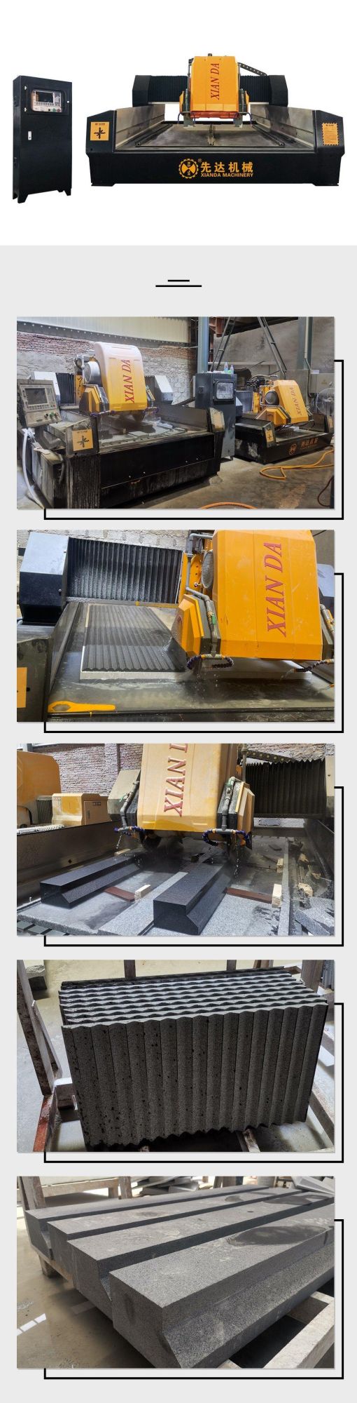 Xianda Stone Cutting Machine 3 Axis Linear Cutting Machine Lcmm-1300/1800