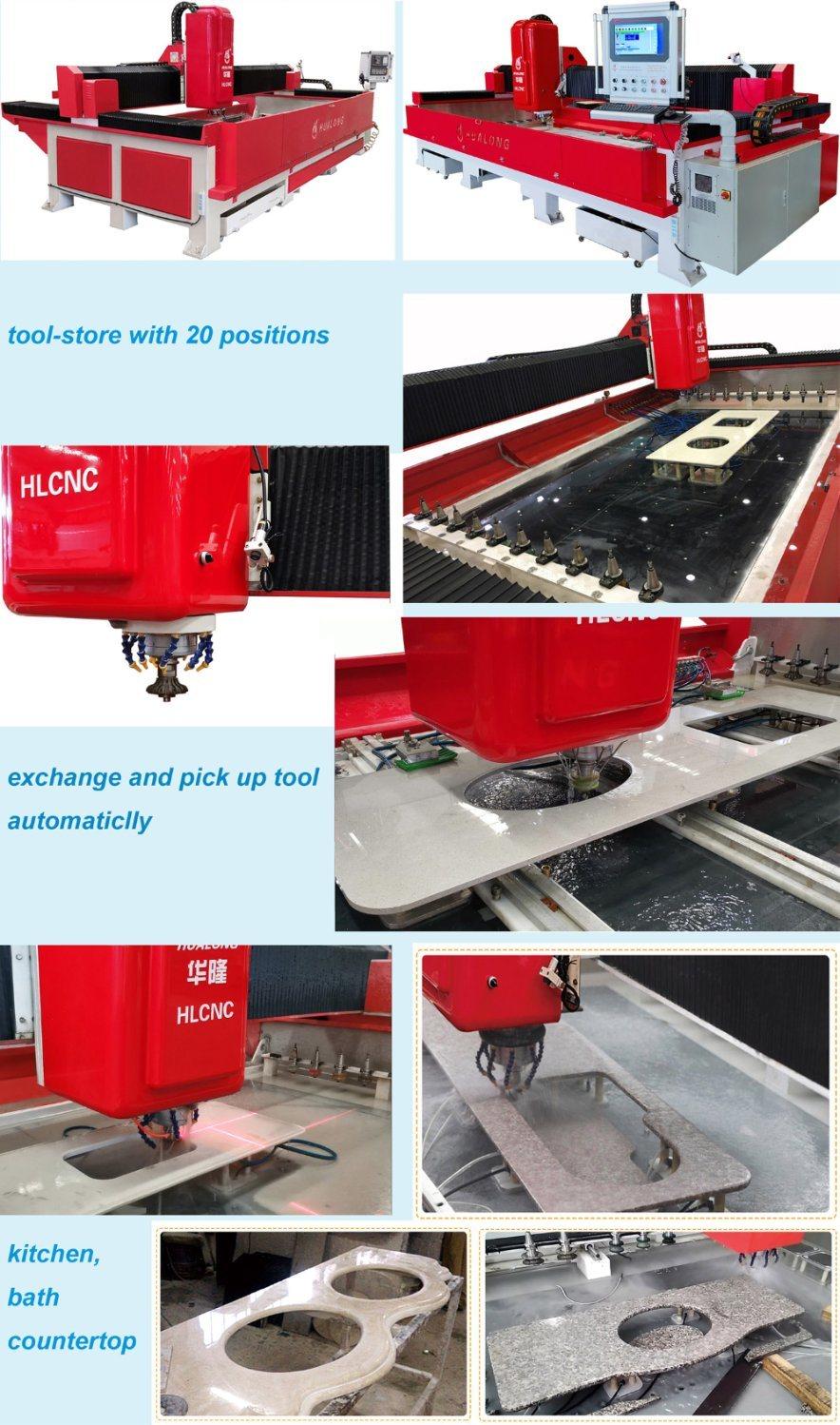 CE/380V Hlcnc-3319 Tile Cutter Countertop Processing Center Automatic CNC Sink Cutout Stone Cutting Machine High Speed for Quartz/Marble