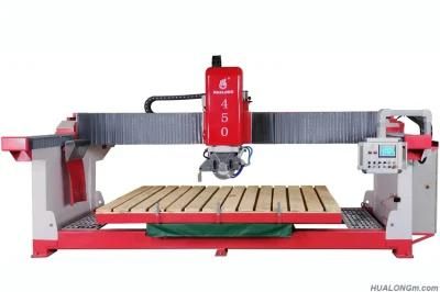 Hualong Automatic Mono Bridge Saw Machine with Siemens PLC for Slab Edge Cutting and Chamfering