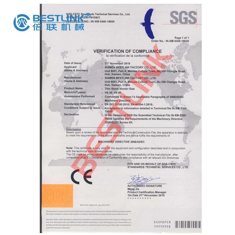 Dual Blade Thin Stone Veneer Cutting Saw with Multi-Blade Step Cutting