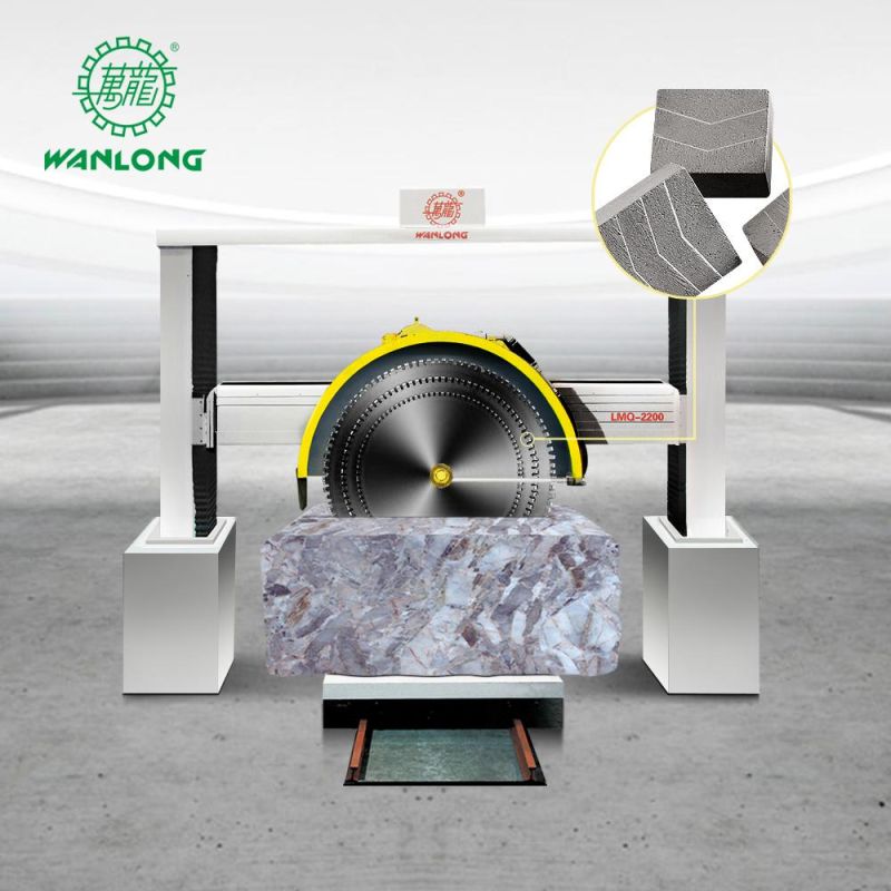 Factory Supply Wanlong Wet Saw Stone Block Cutter with Trolley