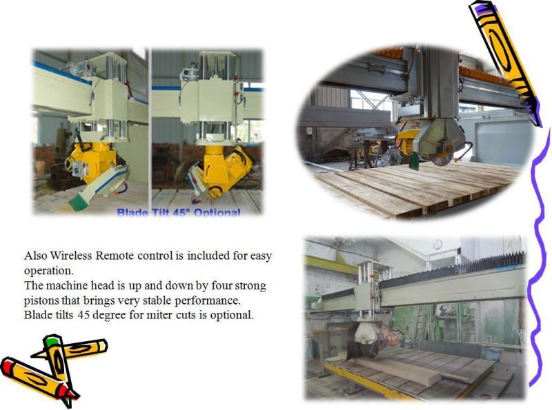 Automatic Laser Guide Stone Bridge Cutting Machine CNC Granite Block Tile Cutter and Water Jet Cutting Machinery for Kitchen Countertops (HQ600D)