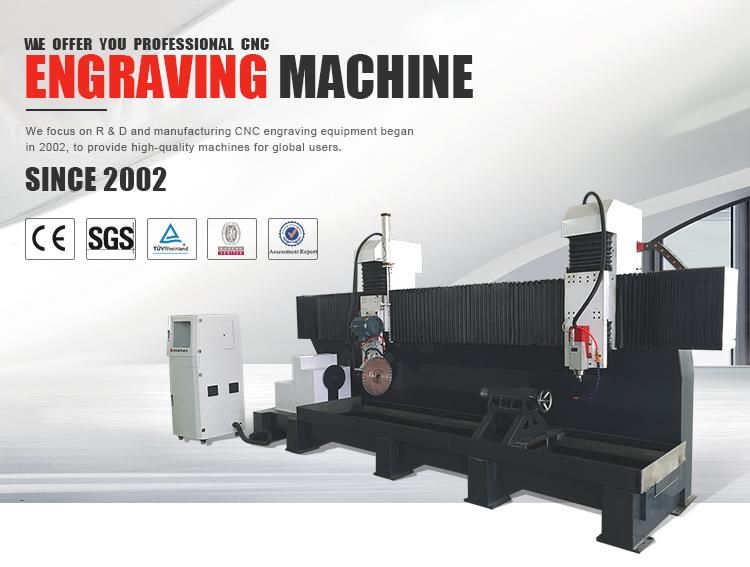 3 Axis Stone Column Engraver Carving CNC Router Machine