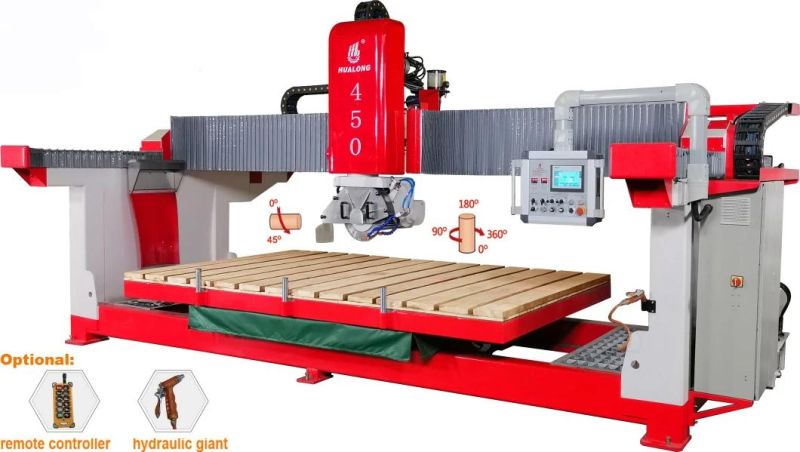 Hualong Hlsq-450 China New Bridge Saw Granite & Marble CNC Cutting Machine for Sale Straight Line Cutting 45° Charming Cutting Function