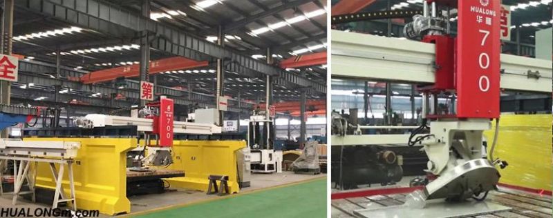 Hlsq-700 Laser Granite Marble Bridge Saw for Stone Countertop Slab Cutting PLC Programmable Control Stone Cutting Machine