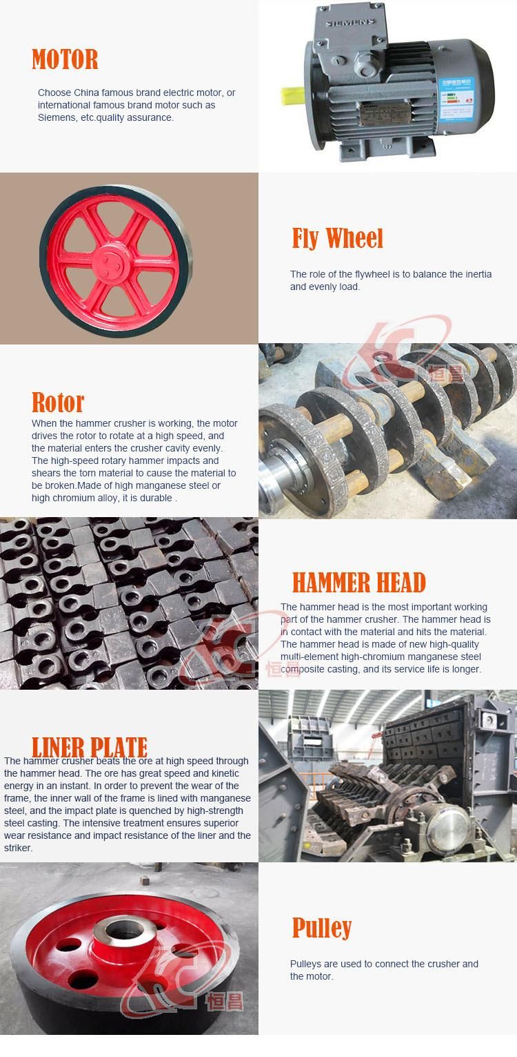 Ce Approved Quartz Limestone Coal Hard Rock Glass Hammer Mill